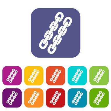 Düz Zincirli Icons set