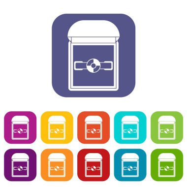 Kadife kutusu simgeleri düz ayarlamak halka