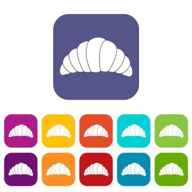 Kruvasan simgeleri düz ayarlamak