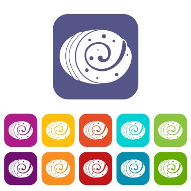 Meyve somun simgeleri düz ayarlamak