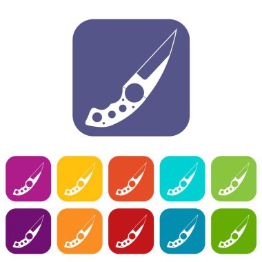 Küçük bıçak simgeleri düz ayarlamak