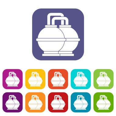 Benzin ve yağ simgeler için endüstriyel tankları düz ayarla