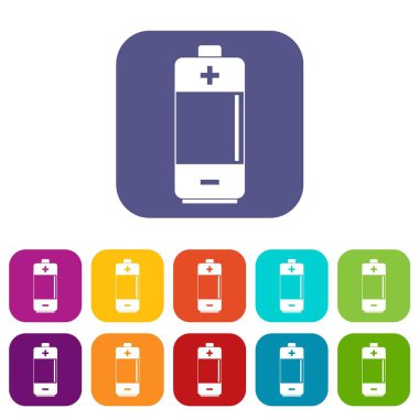 Alkalin pil simgelerinin düz ayarla