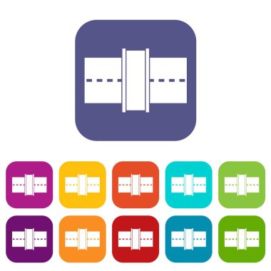 Düz yol Icons set