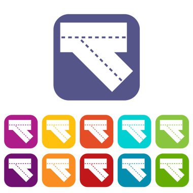 Düz dönüş yol Icons set