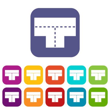 Tshaped kavşak simgeleri düz ayarlamak