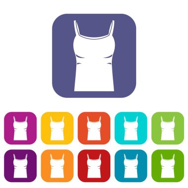 Boş kadın atlet simgeleri düz ayarlamak