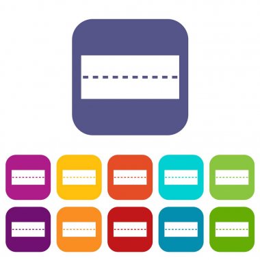 Düz düz yolda Icons set