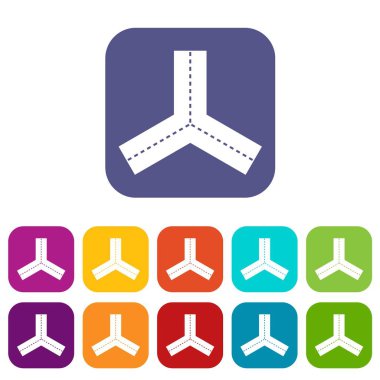 Üç yolları simgeleri düz ayarlamak