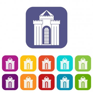 Düz set ortaçağ Sarayı simgeleri