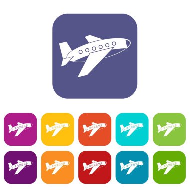 Uçak simgeleri düz ayarlamak