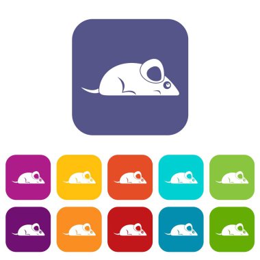 Evde beslenen hayvan fare simgeleri düz ayarlamak