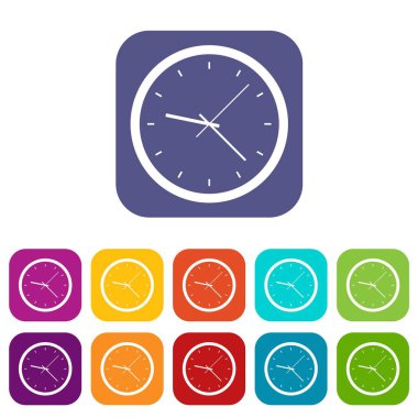 Duvar saati simgeler düz ayarla