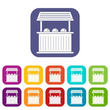 Karnaval Fuar standında simgeleri düz ayarlamak