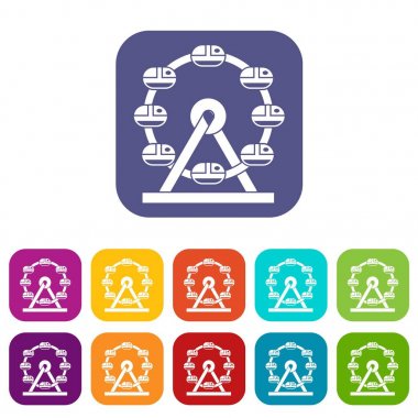 Dev dönme dolap simgeleri düz ayarlamak