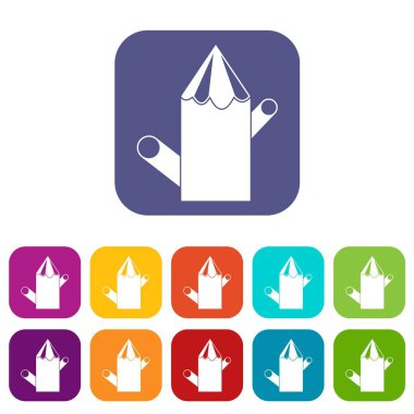 Düz ahşap güdük Icons set