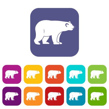 Vahşi ayı simgeleri düz ayarlamak