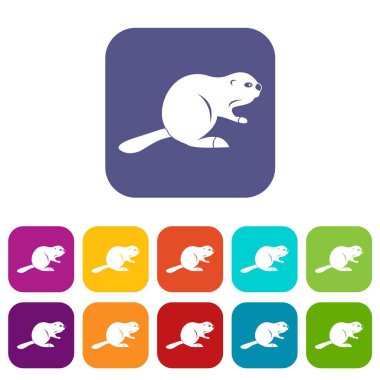 Kanada kunduz simgeleri düz ayarlamak