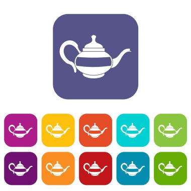 Çaydanlık simgeleri düz ayarlamak