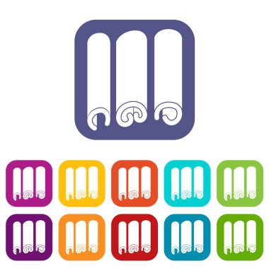 Tarçın simgeleri düz ayarlamak