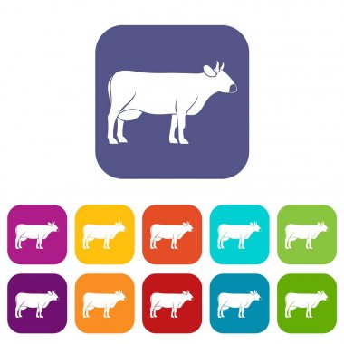 İnek simgeleri düz ayarlamak