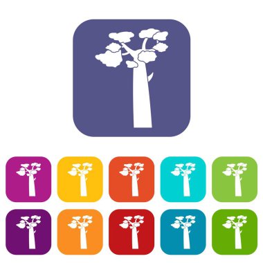 Baobab simgeleri düz ayarlamak