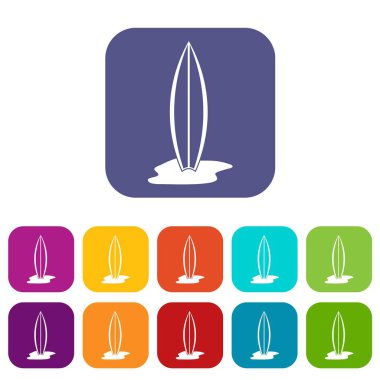 Sörf tahtası simgeleri düz ayarlamak