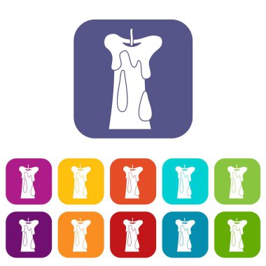 Uzun mum simgeleri düz ayarlamak