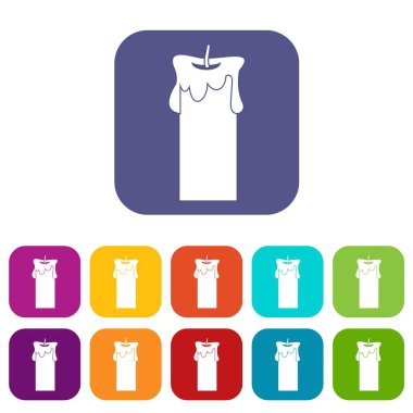 Büyük mum simgeleri düz ayarlamak