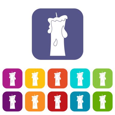 Küçük mum simgeleri düz ayarlamak