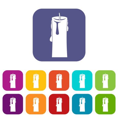 Bir mum simgeleri düz ayarlamak