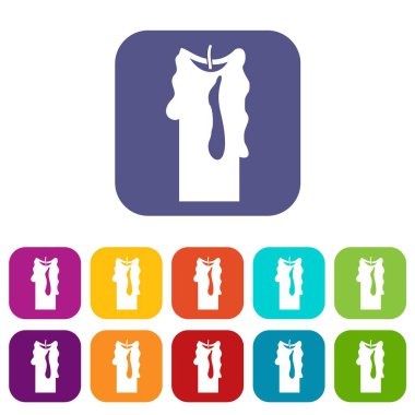 Dekoratif mum simgeleri düz ayarlamak