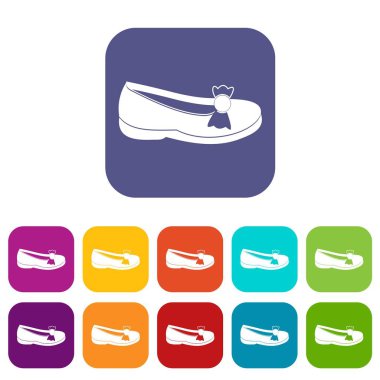 Düz ayakkabı Icons set