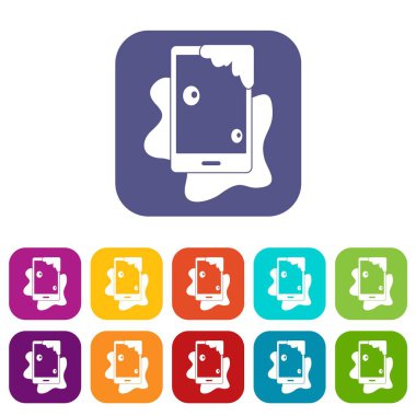 Islak telefon simgeleri düz ayarlamak