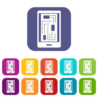 Telefon iç organlarını simgeleri düz ayarlamak