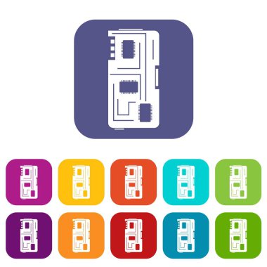 Telefon çip simgeleri düz ayarlamak