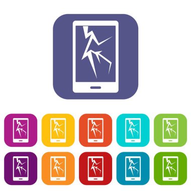 Kırık telefon simgeleri düz ayarlamak