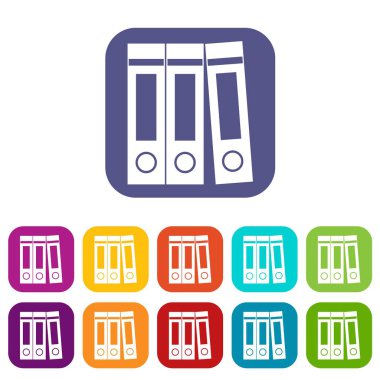 Office klasörler belgeleri simgeleri ile düz ayarla