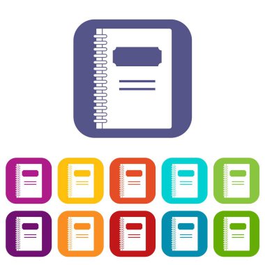 Spiral defter simgeler düz ayarlamak kapalı