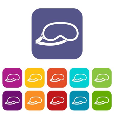 Koruyucu göz maskesi uyku simgeler için düz ayarla