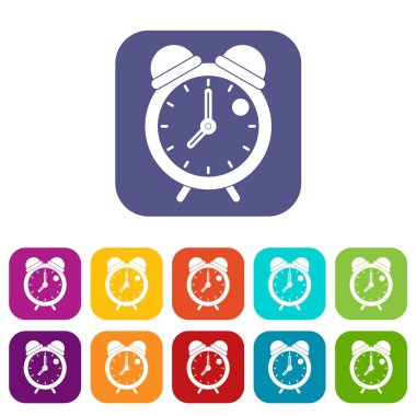 Çalar saat retro klasik tasarım simgeler düz ayarla