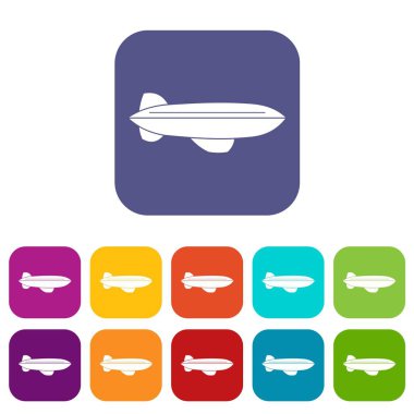 Simgeler uçan balon uçak düz ayarla