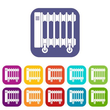 Elektrikli ısıtıcı tekerlekler simgeleri düz petrolü