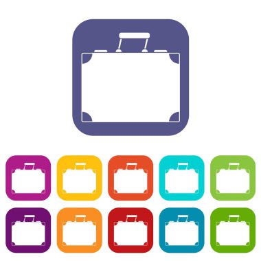 Seyahat çanta simgeleri düz ayarlamak