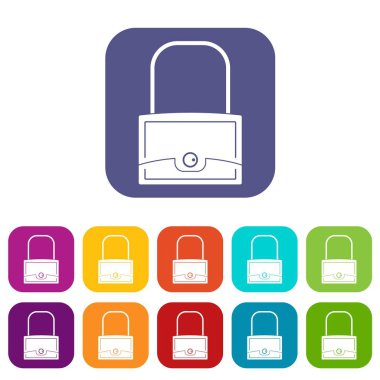 Küçük çanta simgeleri düz ayarlamak