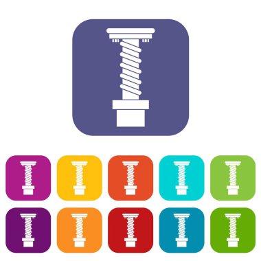 Spiral aracı Icons düz set