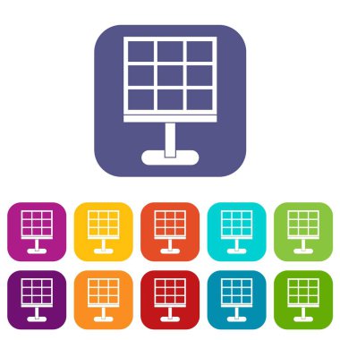 Güneş pil simgelerinin düz ayarla