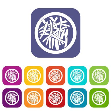 Asya salata simgeleri düz ayarlamak