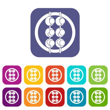 Asya Şaşlık simgeleri düz ayarlamak