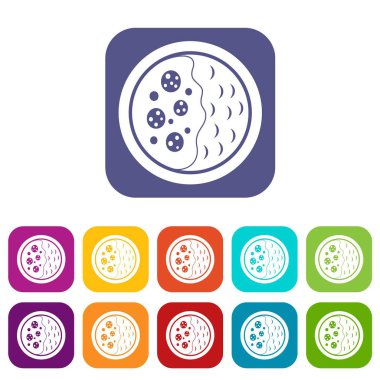 Asya çorba simgeleri düz ayarlamak